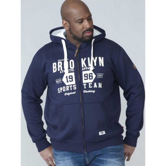 D555 Thurston Full Zip Hoodie Navy - Megztiniai ir džemperiai - Megztiniai ir Džemperiai - 2XL-14XL