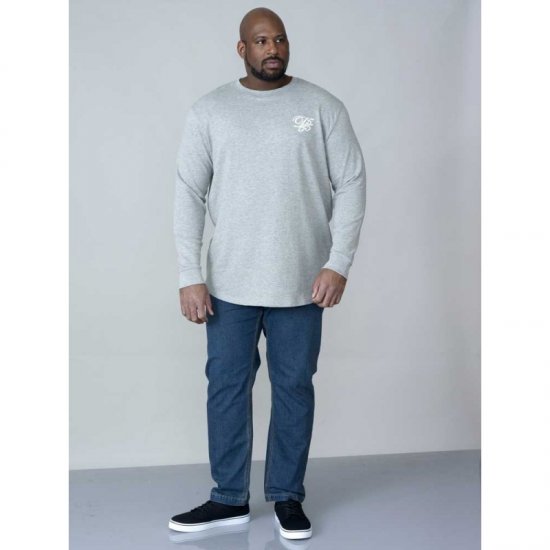 D555 Plato Long Sleeve T-shirt Grey - Marškinėliai - Marškinėliai - 2XL-14XL