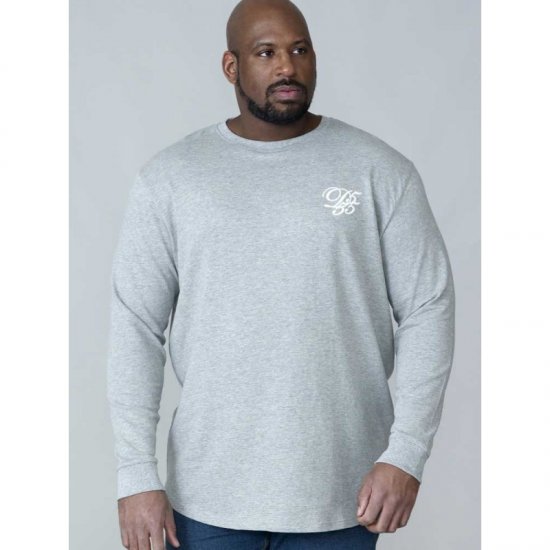 D555 Plato Long Sleeve T-shirt Grey - Marškinėliai - Marškinėliai - 2XL-14XL