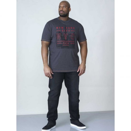 D555 Alex T-shirt Charcoal - Marškinėliai - Marškinėliai - 2XL-14XL