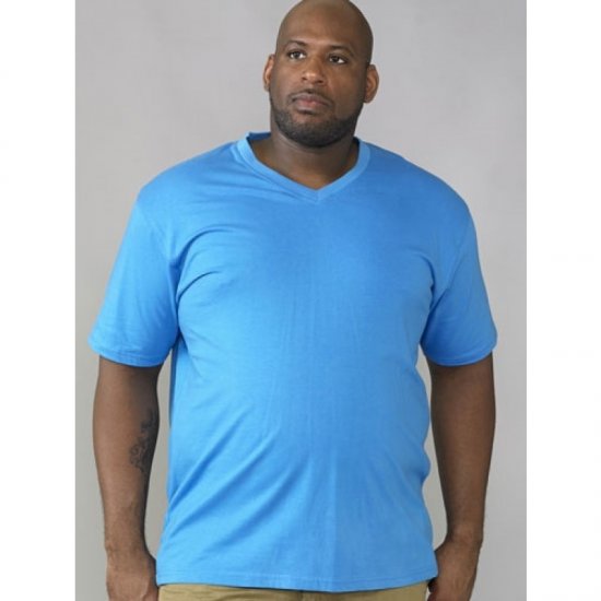 D555 Signature V-kaklo Marškinėliai Mėlyni - Marškinėliai - Marškinėliai - 2XL-14XL