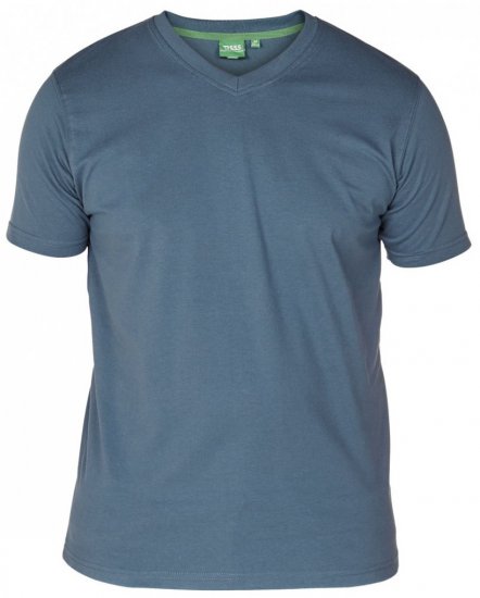 D555 Signature V-kaklo Marškinėliai Teal - Marškinėliai - Marškinėliai - 2XL-14XL