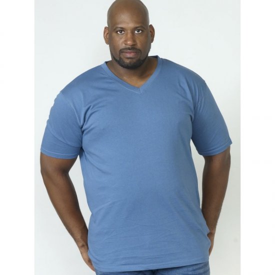 D555 Signature V-kaklo Marškinėliai Teal - Marškinėliai - Marškinėliai - 2XL-14XL