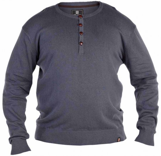D555 Grandad Knitted Sweater Charcoal - Megztiniai ir džemperiai - Megztiniai ir Džemperiai - 2XL-14XL