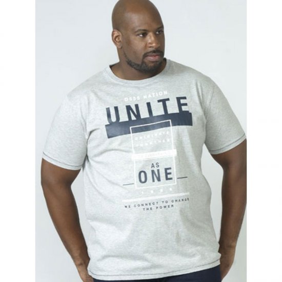 D555 Phillip T-shirt Grey - Marškinėliai - Marškinėliai - 2XL-14XL