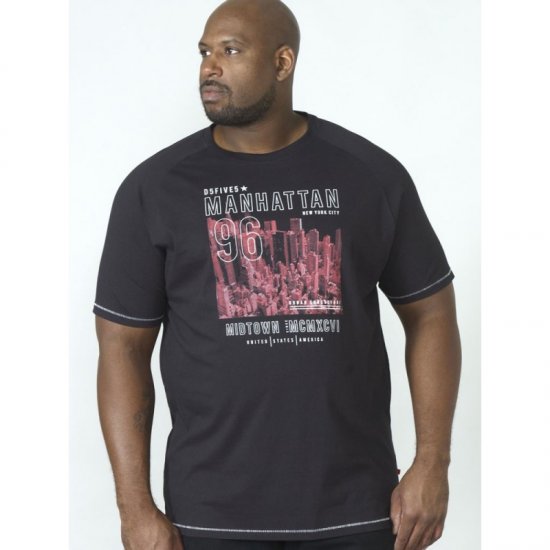 D555 Perry T-shirt Black - Marškinėliai - Marškinėliai - 2XL-14XL