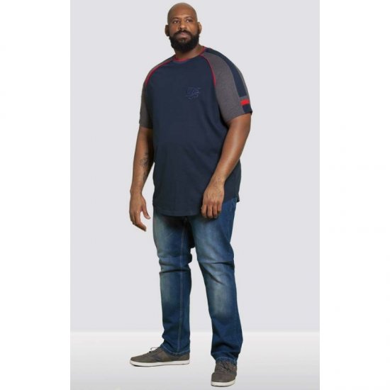 D555 Brendon T-shirt Navy - Marškinėliai - Marškinėliai - 2XL-14XL