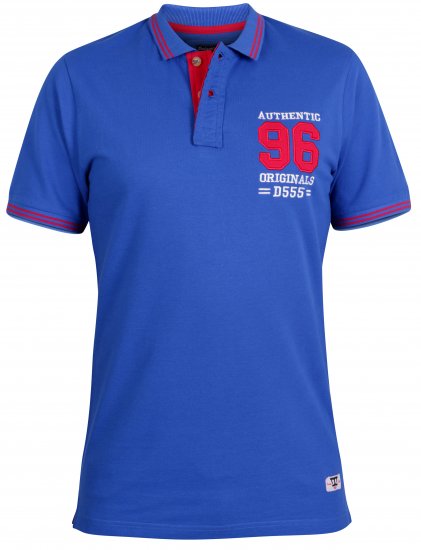 D555 Bartley Pique Polo Shirt Blue - Polo marškinėliai - Polo marškinėliai - 2XL-8XL