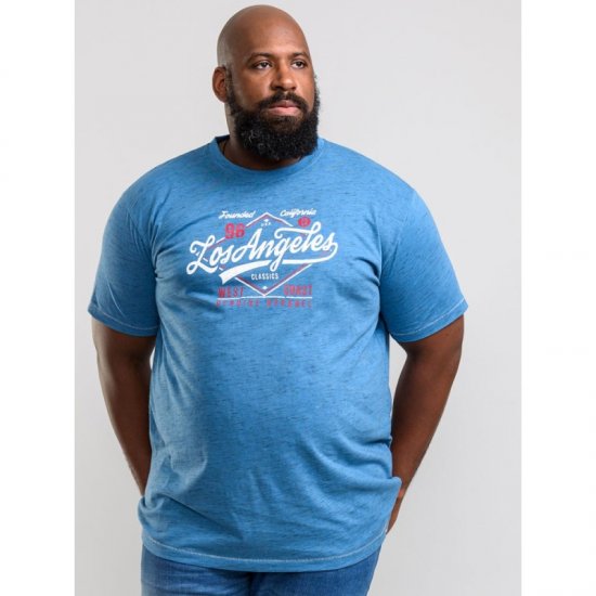D555 Shelton T-shirt Blue - Marškinėliai - Marškinėliai - 2XL-14XL