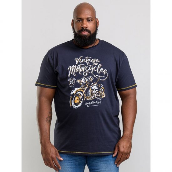 D555 Slater T-shirt Navy - Marškinėliai - Marškinėliai - 2XL-14XL