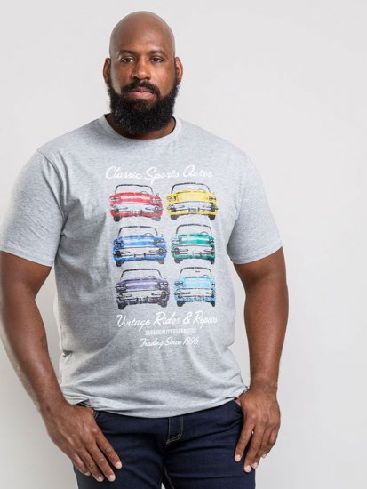 D555 Jenson T-shirt Grey - Marškinėliai - Marškinėliai - 2XL-14XL