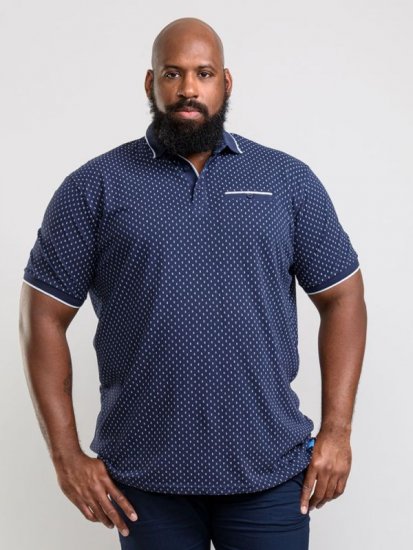 D555 Rogers Printed Polo Navy - Polo marškinėliai - Polo marškinėliai - 2XL-8XL
