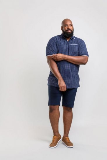 D555 Rogers Printed Polo Navy - Polo marškinėliai - Polo marškinėliai - 2XL-8XL