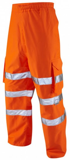 Leo Instow Breathable Executive Cargo Rain pants Hi-Vis Orange - Darbo drabužiai - Darbo drabužiai - 3XL-10XL