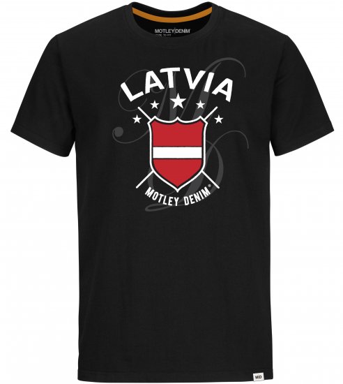 Motley Denim Latvia T-shirt Black - Marškinėliai - Marškinėliai - 2XL-14XL
