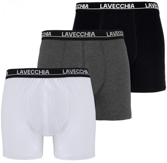 Lavecchia 1020 Boxershorts 3-pack Black/Charcoal/White - Apatinis trikotažas ir plaukimo apranga - Apatinis trikotažas - 2XL-8XL
