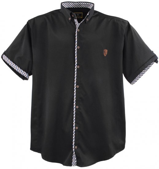Lavecchia 9003A Short sleeve Shirt Dark Black - Marškiniai - Marškiniai - 2XL-8XL