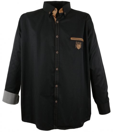 Lavecchia 1980 Long sleeve Shirt Dark Black - Marškiniai - Marškiniai - 2XL-8XL