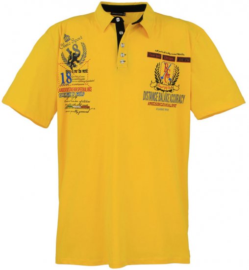 Lavecchia 2038 Printed Jersey Poloshirt Yellow - Polo marškinėliai - Polo marškinėliai - 2XL-8XL