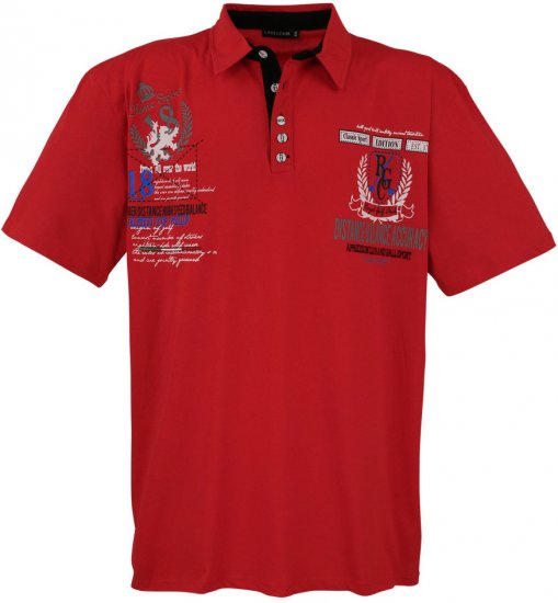Lavecchia 2038 Printed Jersey Poloshirt Red - Polo marškinėliai - Polo marškinėliai - 2XL-8XL
