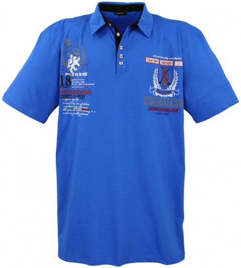 Lavecchia 2038 Printed Jersey Poloshirt Royal Blue - Polo marškinėliai - Polo marškinėliai - 2XL-8XL
