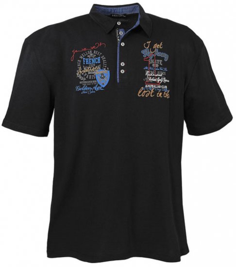 Lavecchia 3101 Printed Jersey Poloshirt Black - Polo marškinėliai - Polo marškinėliai - 2XL-8XL