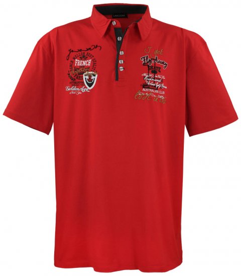 Lavecchia 3101 Printed Jersey Poloshirt Red - Polo marškinėliai - Polo marškinėliai - 2XL-8XL