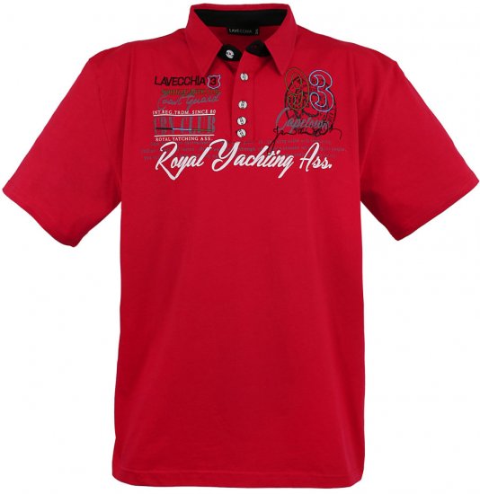 Lavecchia 4688 Printed Jersey Poloshirt Red - Polo marškinėliai - Polo marškinėliai - 2XL-8XL
