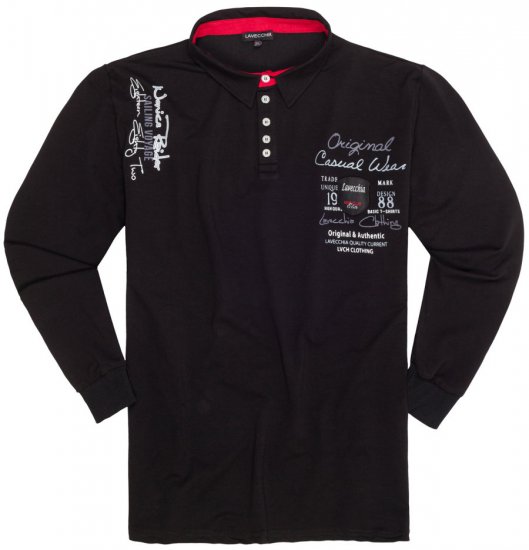 Lavecchia 2025 Printed Sweatshirt with collar Black - Megztiniai ir džemperiai - Megztiniai ir Džemperiai - 2XL-14XL