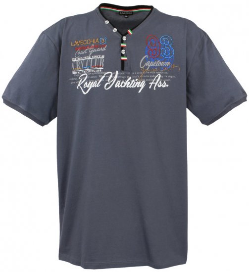 Lavecchia 608 Printed T-shirt Charcoal - Marškinėliai - Marškinėliai - 2XL-14XL