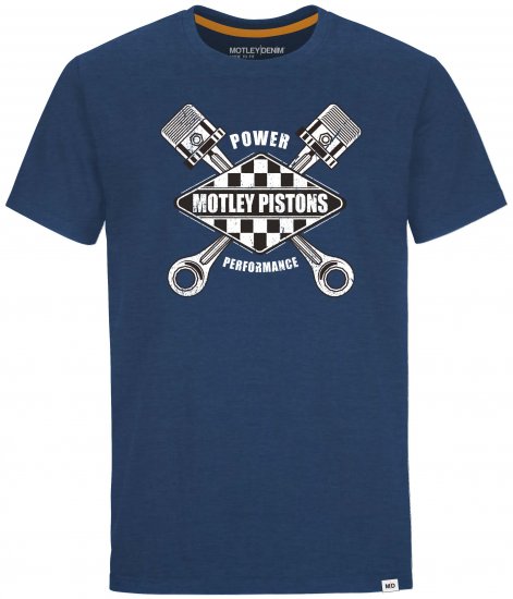 Motley Denim Leyton T-shirt Dark Indigo - Marškinėliai - Marškinėliai - 2XL-14XL