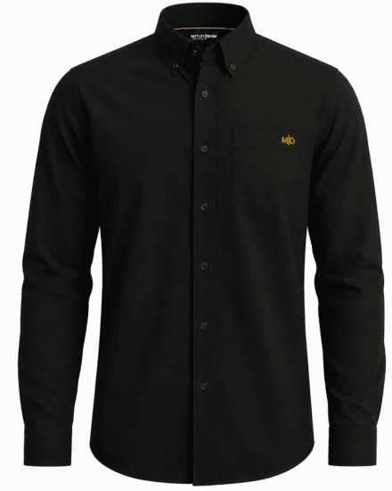 Motley Denim Lisbon Long Sleeve Shirt Black - Marškiniai - Marškiniai - 2XL-8XL