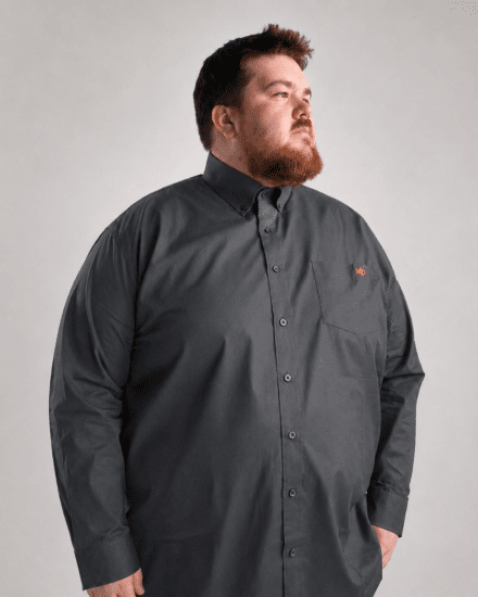 Motley Denim Lisbon Long Sleeve Shirt Charcoal - Marškiniai - Marškiniai - 2XL-8XL
