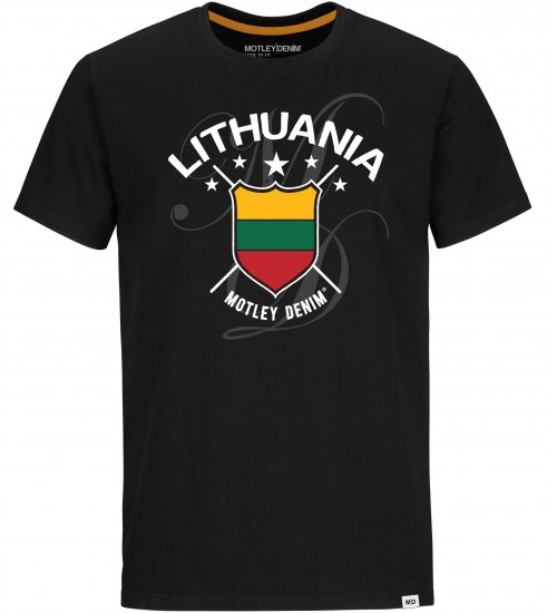 Motley Denim Lithuania T-shirt Black - Marškinėliai - Marškinėliai - 2XL-14XL