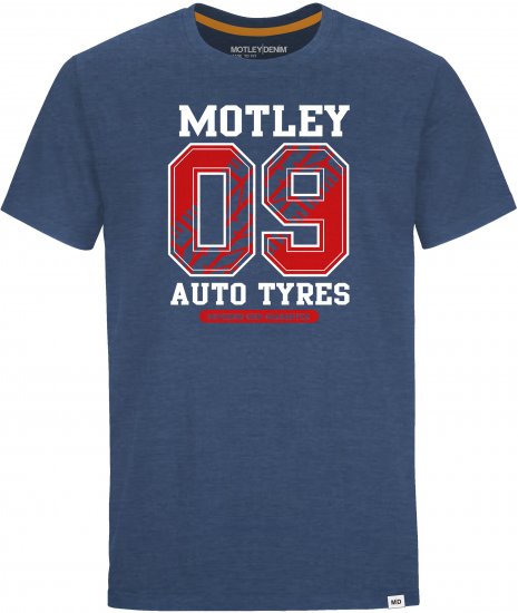 Motley Denim LOFUS T-shirt Dark Indigo - Marškinėliai - Marškinėliai - 2XL-14XL