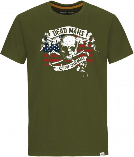 Motley Denim Luton T-Shirt Dark Khaki - Marškinėliai - Marškinėliai - 2XL-14XL