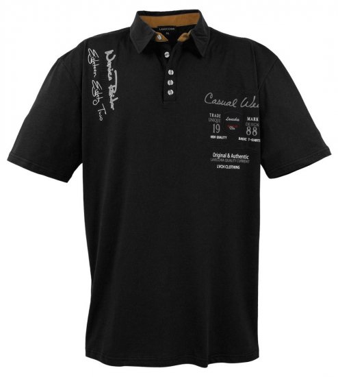 Lavecchia 610 Marškinėliai su apykakle Juoda - Polo marškinėliai - Polo marškinėliai - 2XL-8XL