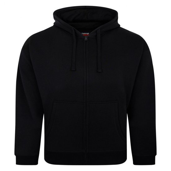 Espionage LW162 Hooded Zip Through Sweat Shirt Juoda - Megztiniai ir džemperiai - Megztiniai ir Džemperiai - 2XL-14XL