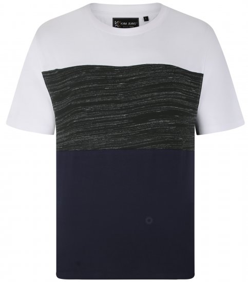 Kam Jeans 5739 Contrast Panel Cut & Saw T-Shirt Charcoal - Marškinėliai - Marškinėliai - 2XL-14XL