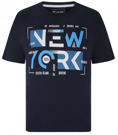 Kam Jeans 5736 NY Print T-Shirts 2-Pack - Marškinėliai - Marškinėliai - 2XL-14XL