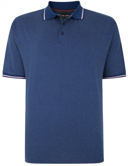 Kam Jeans 5486 Dobby Print Jersey Polo Moonlight - Polo marškinėliai - Polo marškinėliai - 2XL-8XL