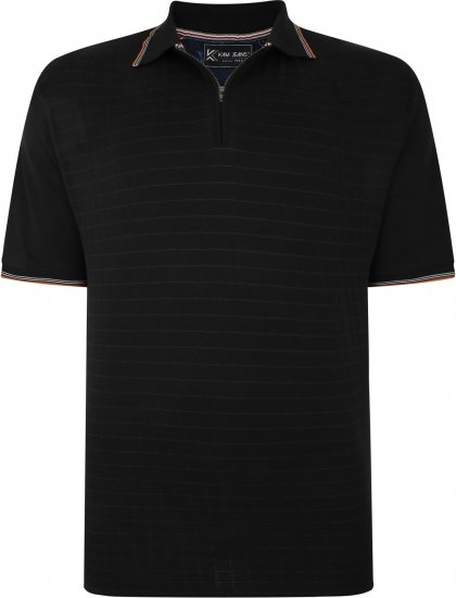 Kam Jeans 5491 Jersey Weave 1/4 Zip Polo Black - Polo marškinėliai - Polo marškinėliai - 2XL-8XL
