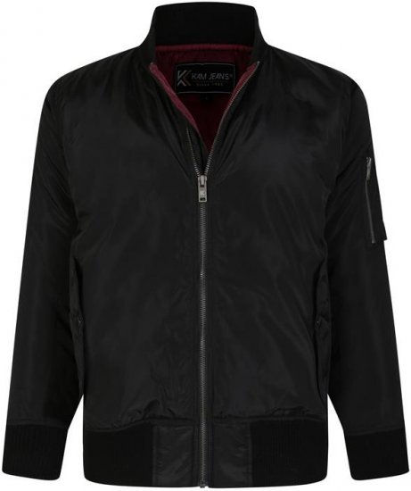 Kam Jeans KV126 Traditional Style Bomber Jacket Black - Didelės vyriškos striukės - Didelės vyriškos striukės