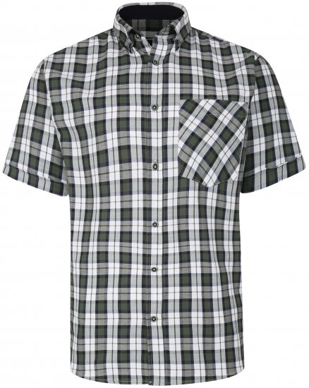 Kam Jeans 6286 Casual SS Check Shirt Forest - Marškiniai - Marškiniai - 2XL-8XL