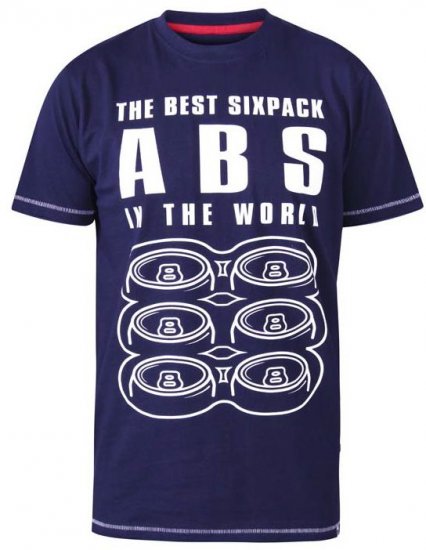 D555 Marco Best Sixpack Abs Crew Neck Printed T-Shirt Navy - Marškinėliai - Marškinėliai - 2XL-14XL