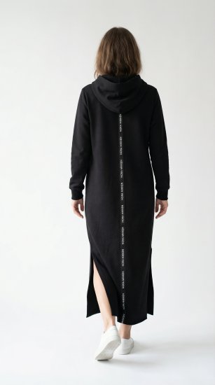 Nora Mikken MARI Maxi Hoodie Dress Black - Megztiniai ir džemperiai - 