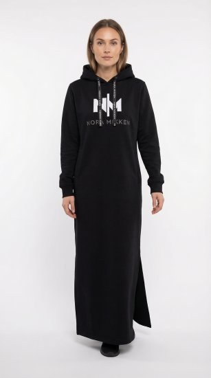 Nora Mikken MARI Maxi Hoodie Dress Black - Megztiniai ir džemperiai - 