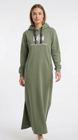 Nora Mikken MARI Maxi Hoodie Dress Green - Megztiniai ir džemperiai - 