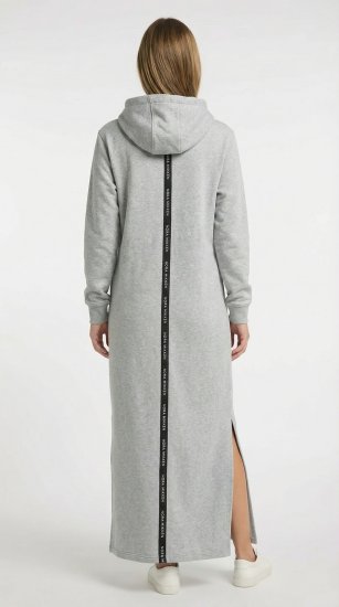 Nora Mikken MARI Maxi Hoodie Dress Grey - Megztiniai ir džemperiai - 