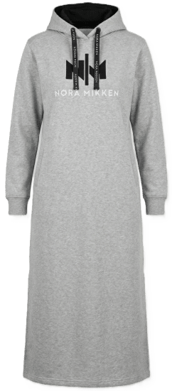 Nora Mikken MARI Maxi Hoodie Dress Grey - Megztiniai ir džemperiai - 